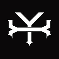 YX Logo monogram with vintage overlapping linked style design template vector