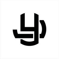plantilla de diseño de monograma de logotipo yj vector