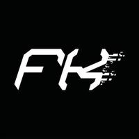 FK Logo monogram abstract speed technology design template vector