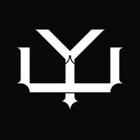 WY Logo monogram with vintage overlapping linked style design template vector