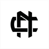 plantilla de diseño de monograma de logotipo nc vector