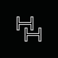 monograma del logotipo hh con plantilla de diseño de estilo de línea vector