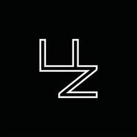 UZ Logo monogram with line style design template vector