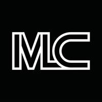 MC Logo monogram with line style negative space vector