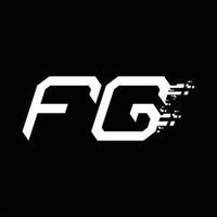 plantilla de diseño de tecnología de velocidad abstracta de monograma de logotipo fg vector