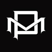 monograma de logotipo mp con plantilla de diseño de estilo vinculado superpuesto vintage vector