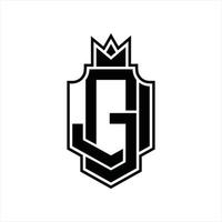 GJ Logo monogram design template vector