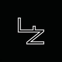 LZ Logo monogram with line style design template vector