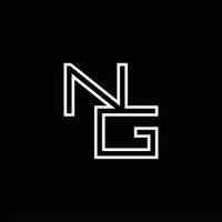 NG Logo monogram with line style design template vector