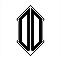 DD Logo monogram with shieldshape and outline design template vector icon abstract