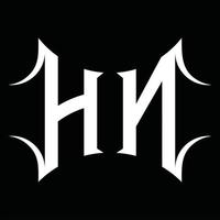 monograma del logotipo hn con plantilla de diseño de forma abstracta vector