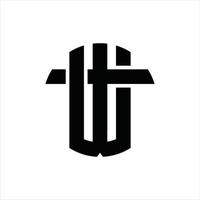 WT Logo monogram design template vector