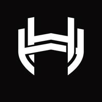 plantilla de diseño vintage de monograma de logotipo hh vector