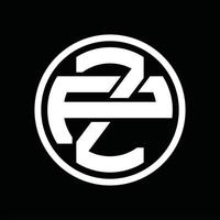 plantilla de diseño de monograma de logotipo zp vector
