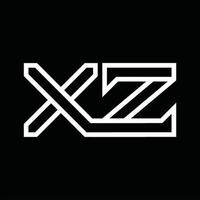 XZ Logo monogram with line style negative space vector