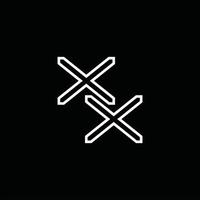 XX Logo monogram with line style design template vector