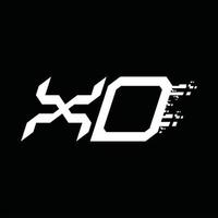 plantilla de diseño de tecnología de velocidad abstracta de monograma de logotipo xd vector