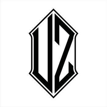 Logo monogram with shieldshape and outline design template vector icon abstract