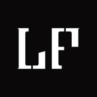 Monograma de logotipo lf con plantilla de diseño de corte medio vector