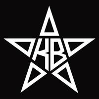 monograma de logotipo kb con plantilla de diseño de forma de estrella vector