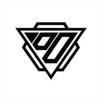 DD Logo monogram with triangle and hexagon template vector