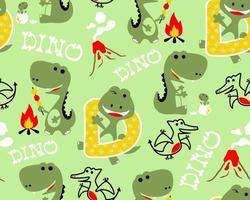 Vector of seamless pattern with dinosaurs cartoon