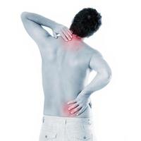 Man with back pain photo