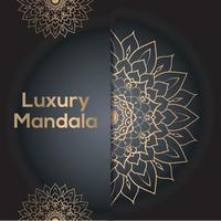 Luxury mandala design background in golden color vector