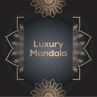 Luxury mandala design background in golden color vector