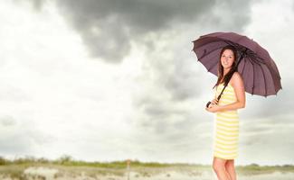 Woman with umbrella photo