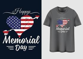 Happy Memorial day Typography T-shirt design vector