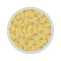 Vector plate with peanut flat illustration. Hand drawn dish with peanut