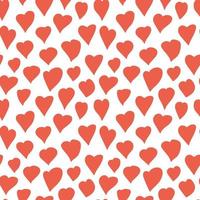Hearts vector pattern. Different kinds of hearts on white background. Hand drawn seamless pattern. Valentine's Day decor.