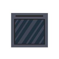 Vector flat style black oven isolated.