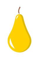 Pear flat illustration. Vector yellow pear.