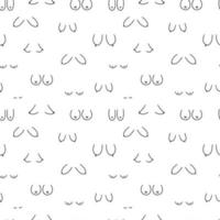 Woman breast doodle seamless pattern. Hand drawn woman boobs pattern vector