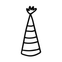 Doodle party hat illustration. Vector party cap clip art