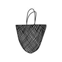 Eco mesh bag. Vector doodle shopping string eco bag.