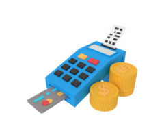 Ilustración 3d de terminal de pago png