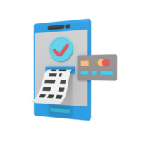 3d illustration of payment on atm mobile png