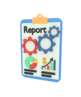 3d illustration of report chart management png