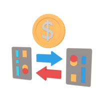 3d illustrazione di pagamento ATM trasferimento png