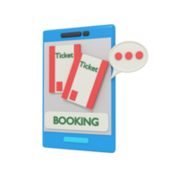 3d illustration of Online Book Tickets png