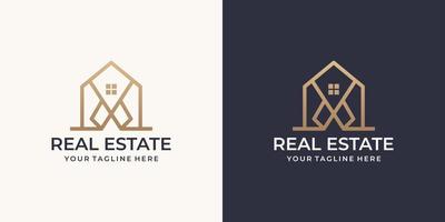 construcción de inspiración para el diseño del logotipo inmobiliario. vector premium