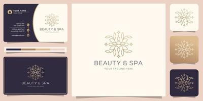 Inspiración en el diseño del logotipo de spa y belleza femenina. logotipo de estilo de arte de línea creativa para moda, boutique. vector