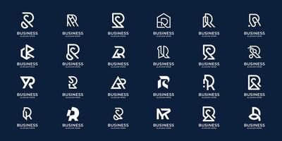 collection of monogram letter R logo template. inspiration initial letermark r design for business. vector