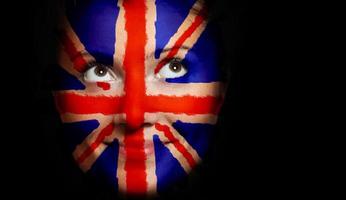 pintura de la cara de la bandera británica foto