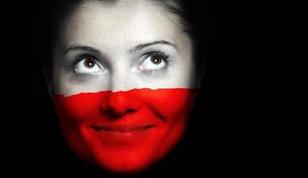 Polish flag face painting photo