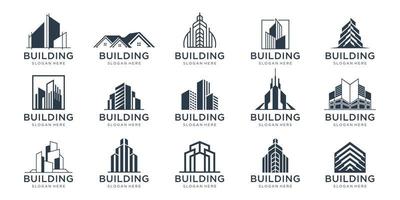 Set of building logo design inspiration architecture sets, real estate logo design collection build. vector