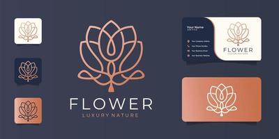 Minimalist elegant flower luxury beauty,fashion,skin care,cosmetic with business card.Premium Vector